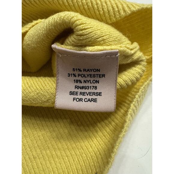Philosophy Sweater Womens Small Yellow Knit Long Sleeve V Neck Lightweight - Picture 3 of 5